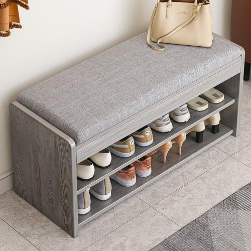 Fiberboard met gemiddelde dichtheid Schoenen Rack Organizer Linnen & Spons & PU-leer stuk