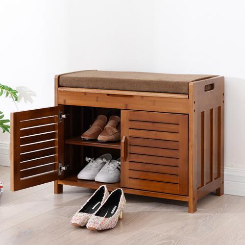 Moso Bamboo Organisateur de rack de chaussures Brun foncé pièce