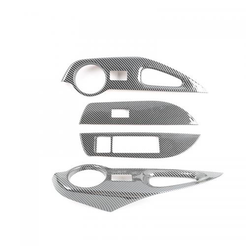 For Toyota Rave Window Control Switch Panel Cover four piece  Carbon Fibre texture Sold By Set