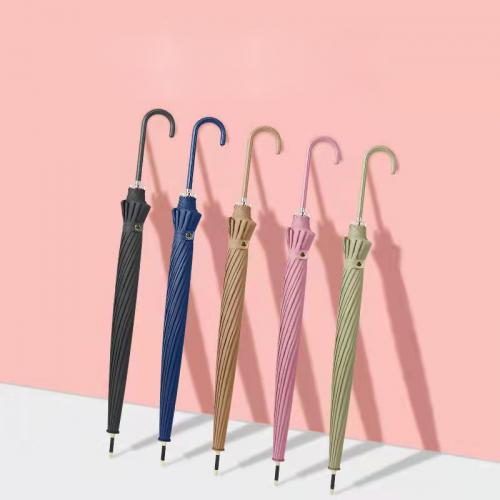 Fiber & Pongee Long Handle Umbrella durable Solid PC