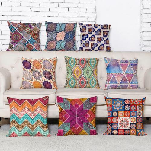 Linen Soft Pillow Case for home decoration printed PC