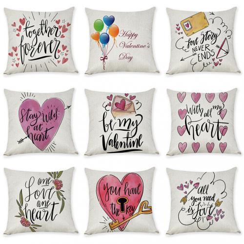 Linen Soft Pillow Case for home decoration printed PC