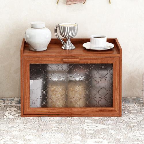 Pine & Glass Multifunction Storage Cabinet dustproof PC