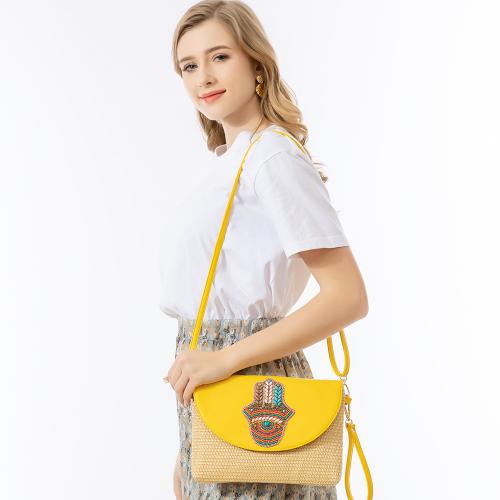 Stro & PU-leer Crossbody Tas meer kleuren naar keuze stuk