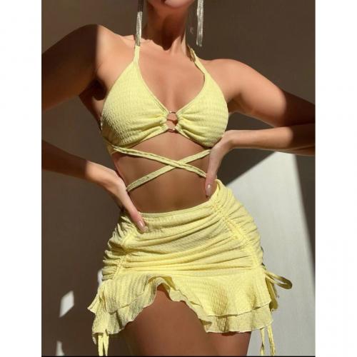 Spandex & Polyester Bikini Solide plus de couleurs pour le choix Ensemble