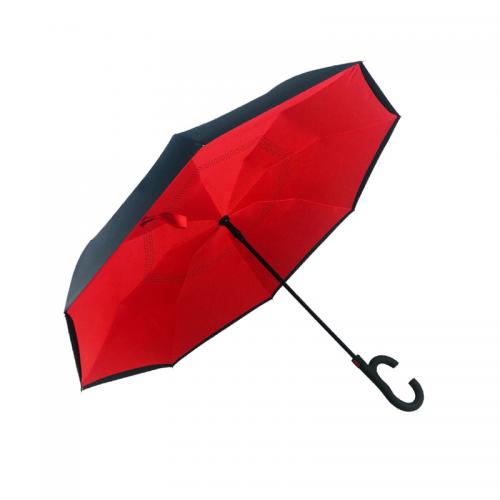 Fiber & Vinyl & Pongee Reverse Umbrellas 8 rid-frame & portable Solid PC