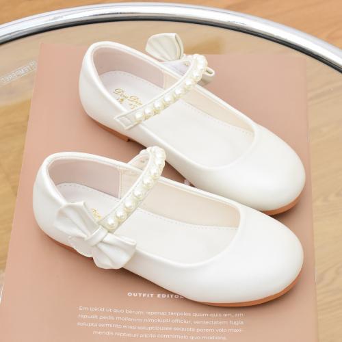 PU Leather Girl Kids Shoes Solid Pair