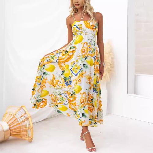 Polyester Slip Dress slimming printed PC