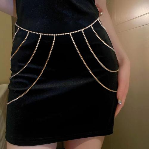 Zinc Alloy Easy Matching Waist Chain with rhinestone PC