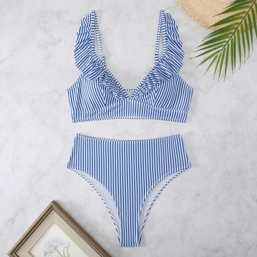 Polyamide & Polyester Tankinis Set slimming & backless & two piece printed striped Set