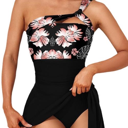 Polyester Tankinis Set slimming & two piece printed Set