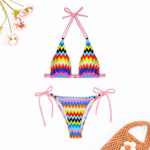 Poliéster Bikini, impreso, multicolor,  Conjunto