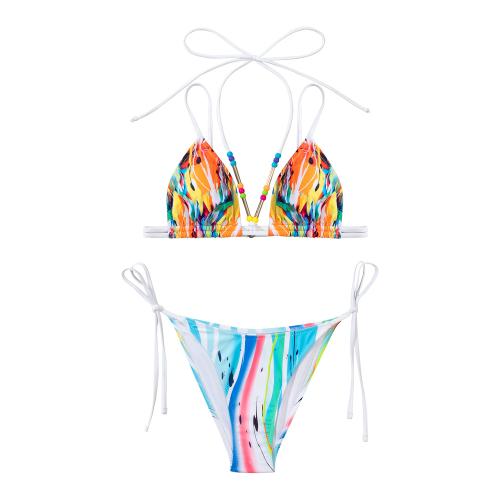 Polyester Bikini Imprimé multicolore Ensemble