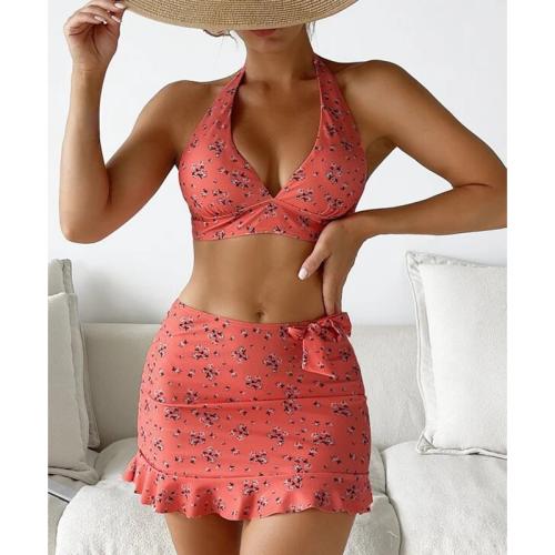 Polyester & Coton Bikini Imprimé Floral plus de couleurs pour le choix Ensemble