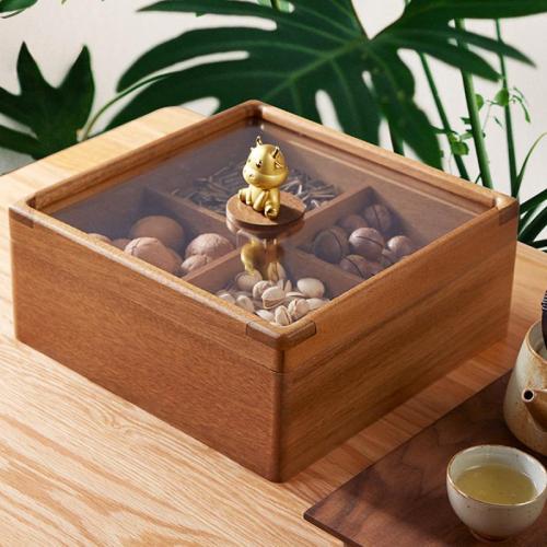 Walnut & Beech wood Multifunction Candy Box dustproof PC