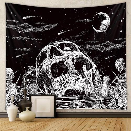 Polyester Tapestry Wall Hanging printed skull pattern black PC