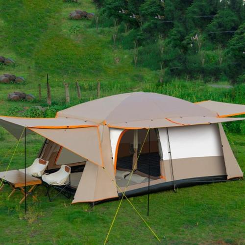 Steel Tube & Fiber & Oxford & Gauze foldable Tent durable khaki PC