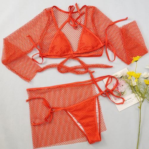 Poliéster Bikini, naranja rojizo,  Conjunto