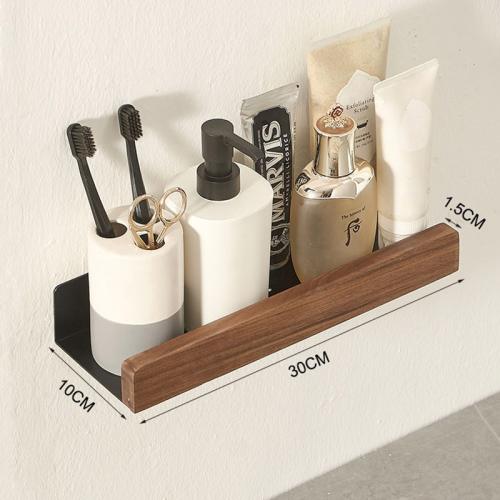 Black Walnut & Aludur Punch-free Shelf for storage  plated Solid black PC