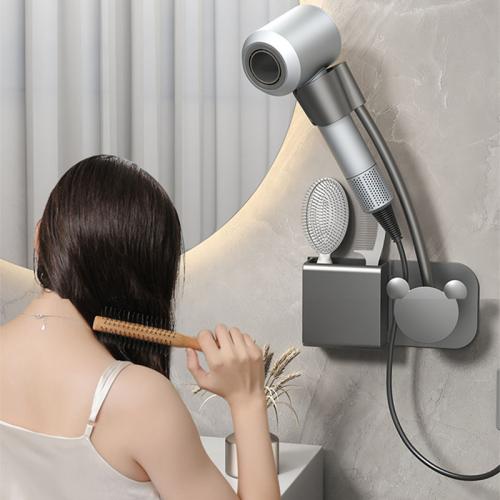 Engineering Plastics Adhesive & Punch-free Hair Dryer Rack waterproof Metal PC