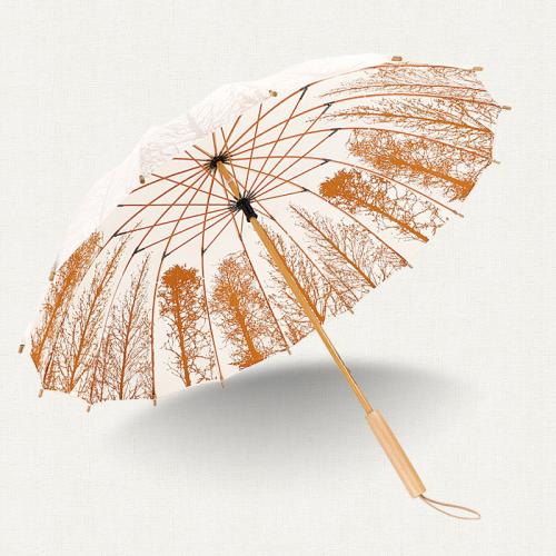 Fiberglass & Solid Wood & Pongee Umbrella Manual & anti ultraviolet PC