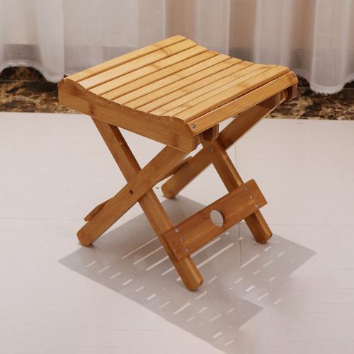 Bamboo foldable Foldable Stool portable Solid khaki PC