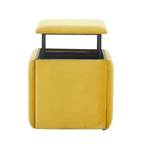 Flannelette & Sponge & Iron & PU Leather foldable Storage Stool PC