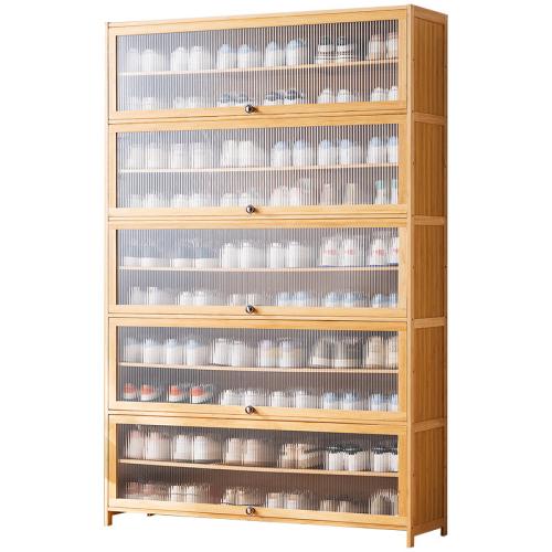 Moso Bamboo & Acrylic Shoes Rack Organizer dustproof & large capacity Solid PC