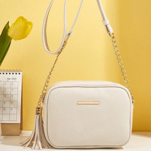 PU Cuir Crossbody Bag Solide Abricot pièce