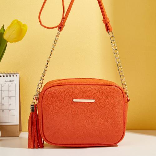 PU Cuir Crossbody Bag Solide Orange pièce