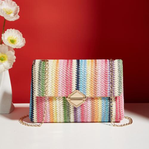 Paille Crossbody Bag Solide multicolore pièce