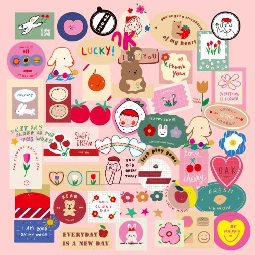 PVC Rubber DIY & Waterproof Decorative Sticker Cute mixed pattern Set