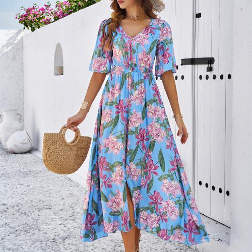 Coton Robe d’une seule pièce Imprimé Floral plus de couleurs pour le choix pièce