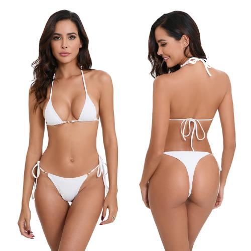 Poliéster Bikini, blanco,  Conjunto