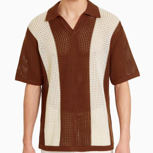 Viscose Polo Shirt Lappendeken Brown stuk