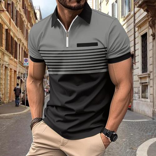 Polyester & Coton Polo Imprimé Rayé plus de couleurs pour le choix pièce