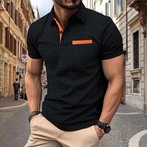 Polyester & Baumwolle Poloshirt, Patchwork, Plaid, mehr Farben zur Auswahl,  Stück