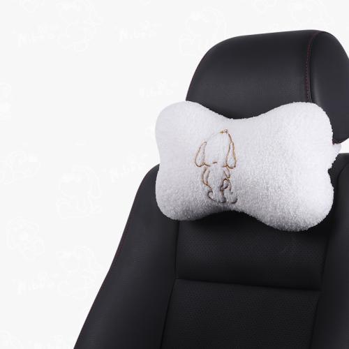 Terciopelo Almohada de cuello de coche, patrón diferente para la elección, blanco,  trozo