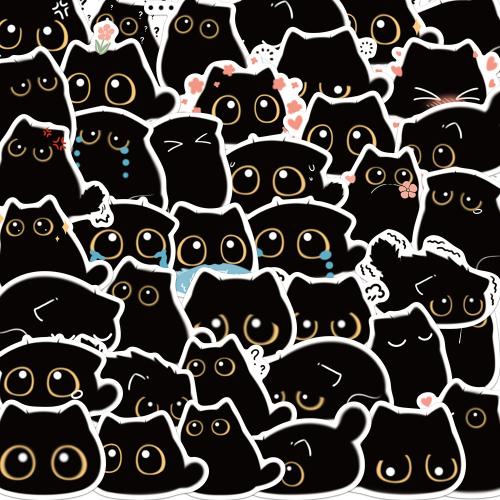 PVC Rubber DIY Decorative Sticker waterproof mixed pattern black Bag