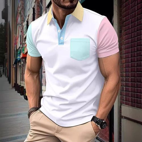 Fibra química & Poliéster Camisa polo, impreso, blanco,  trozo