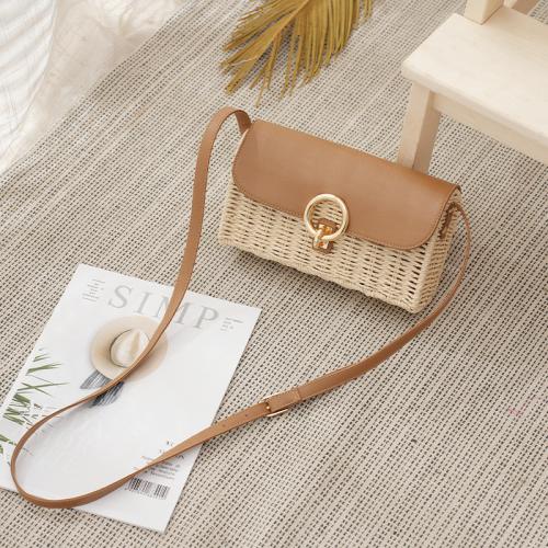 Cuerda de papel Bolso de Crossbody,  Metal & Cuero de la PU, beige,  trozo