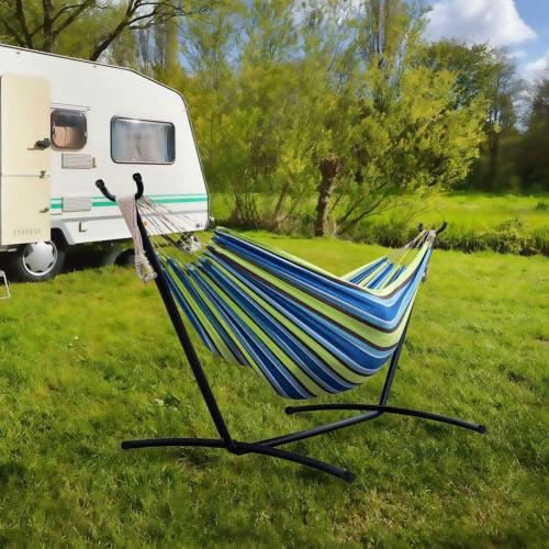 Iron & Canvas Outdoor Hammock portable printed striped Set