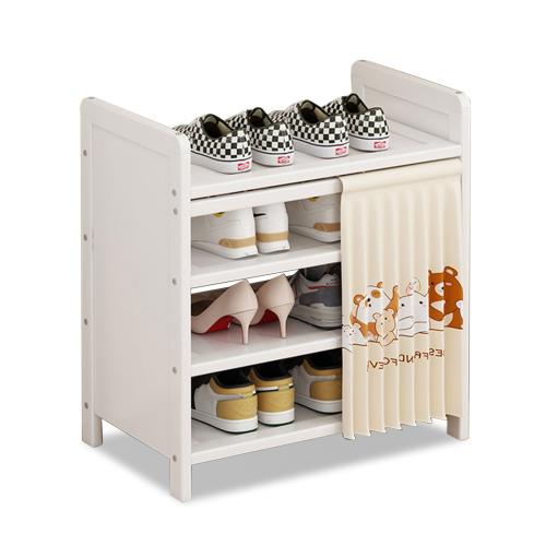 Moso Bamboo Organisateur de rack de chaussures modèle différent pour le choix Blanc pièce