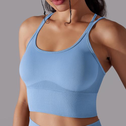 Polyamide & Spandex Sport Bra shockproof & breathable Solid PC