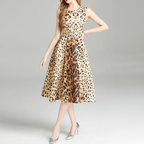 Poliéster Vestido de una pieza, leopardo,  trozo