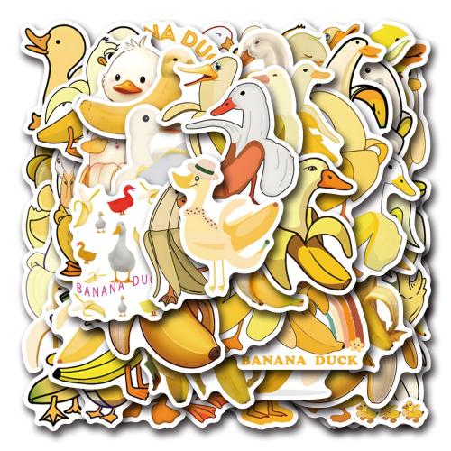 PVC Rubber DIY Decorative Sticker Cute & waterproof mixed pattern yellow Bag