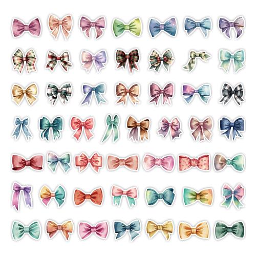 Drukgevoelige lijm & Pvc Decoratieve sticker bowknot patroon gemengde kleuren Zak