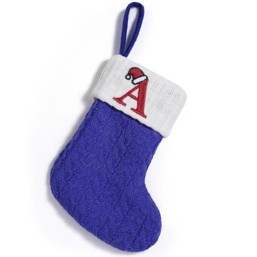 Polyester Christmas Decoration Stocking christmas design blue PC