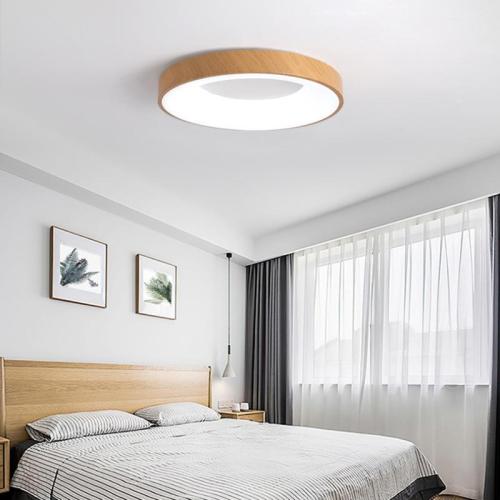 Engineering Plastics & Iron Adjustable Light Color Ceiling Light  wood pattern PC