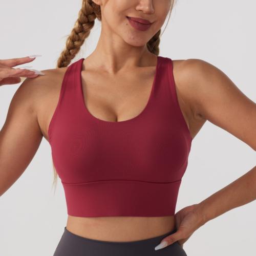 Polyamide & Spandex Sport Bra shockproof & backless Solid PC